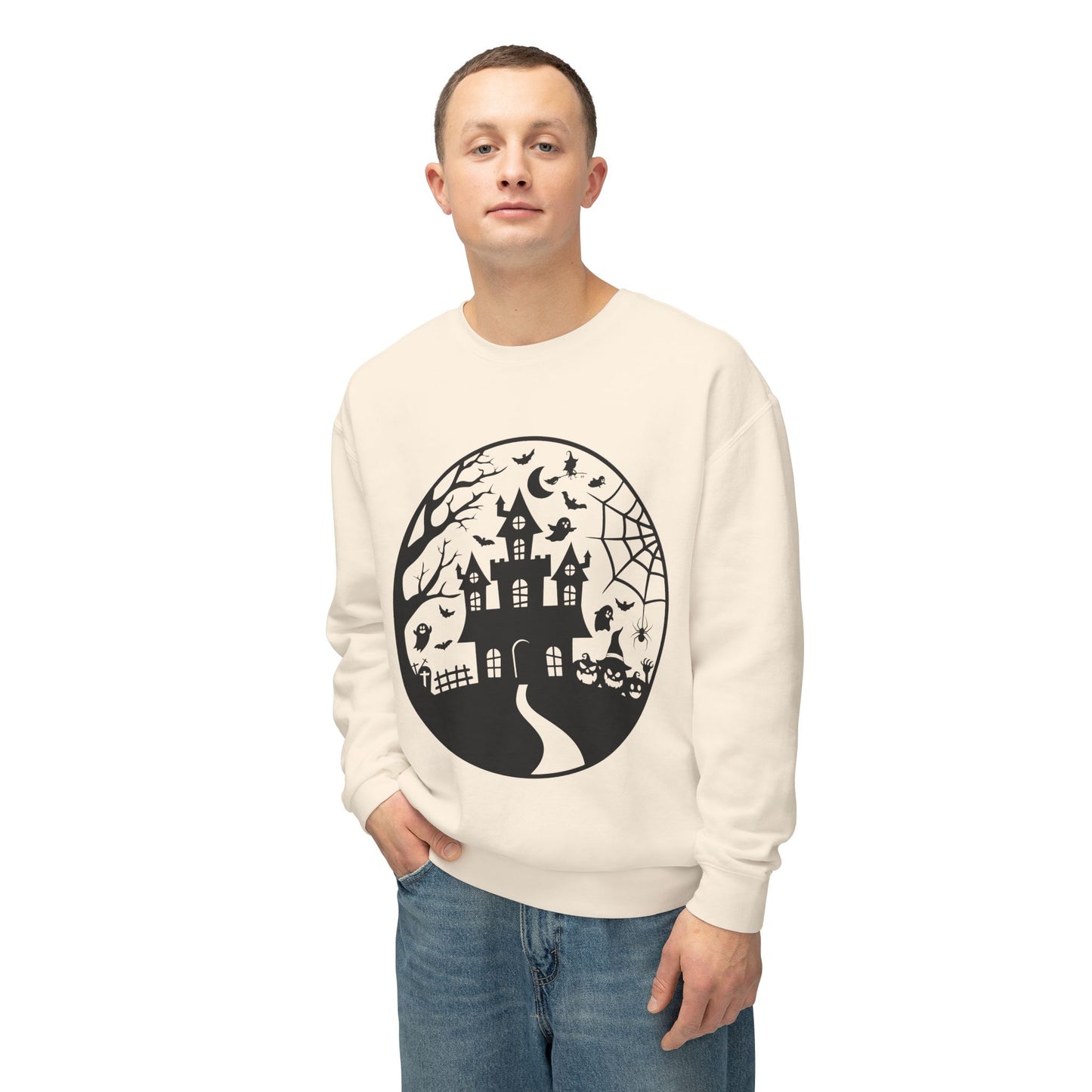 Halloween & Fall Vibes Unisex Crewneck Sweatshirt, Cozy Fall Apparel, Halloween Clothing, Gift for Autumn Lovers, Seasonal Sweater
