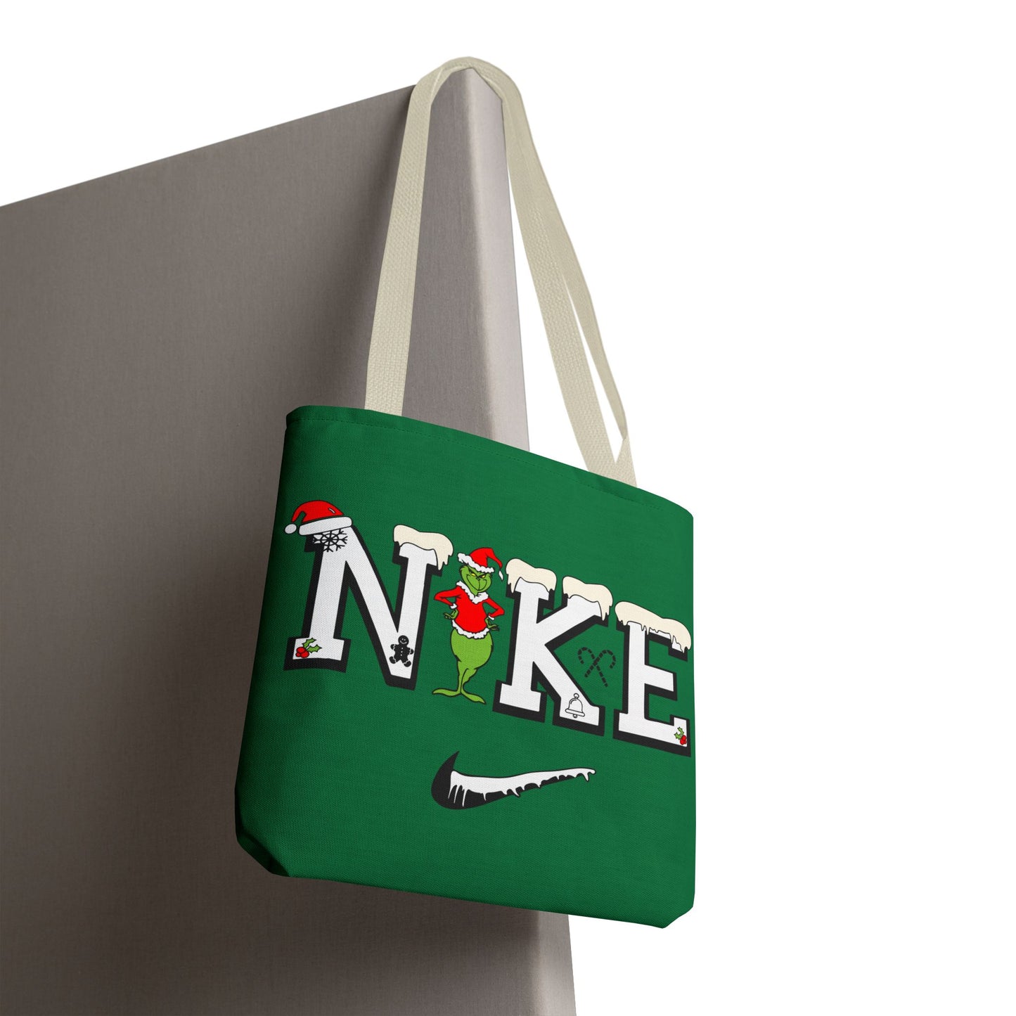 Whimsical Christmas Tote Bag, Grinch Design, Holiday Shopping, Gift Bag, Eco-Friendly, Merry Christmas Decor