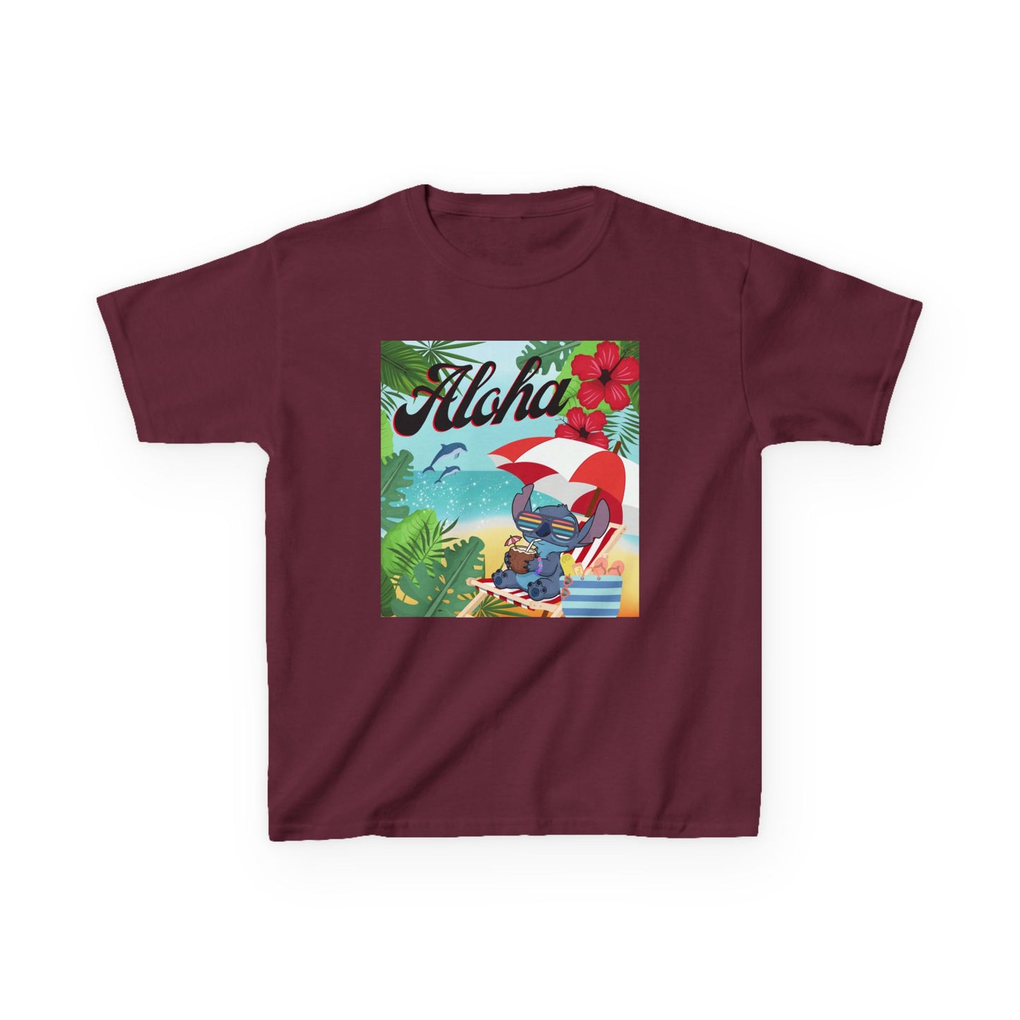 Aloha Paradise Kids Tee, Summer Shirt, Beachwear, Vacation Gift, Nature Lover Gift, Tropical Vibes, Kids Summer Fashion