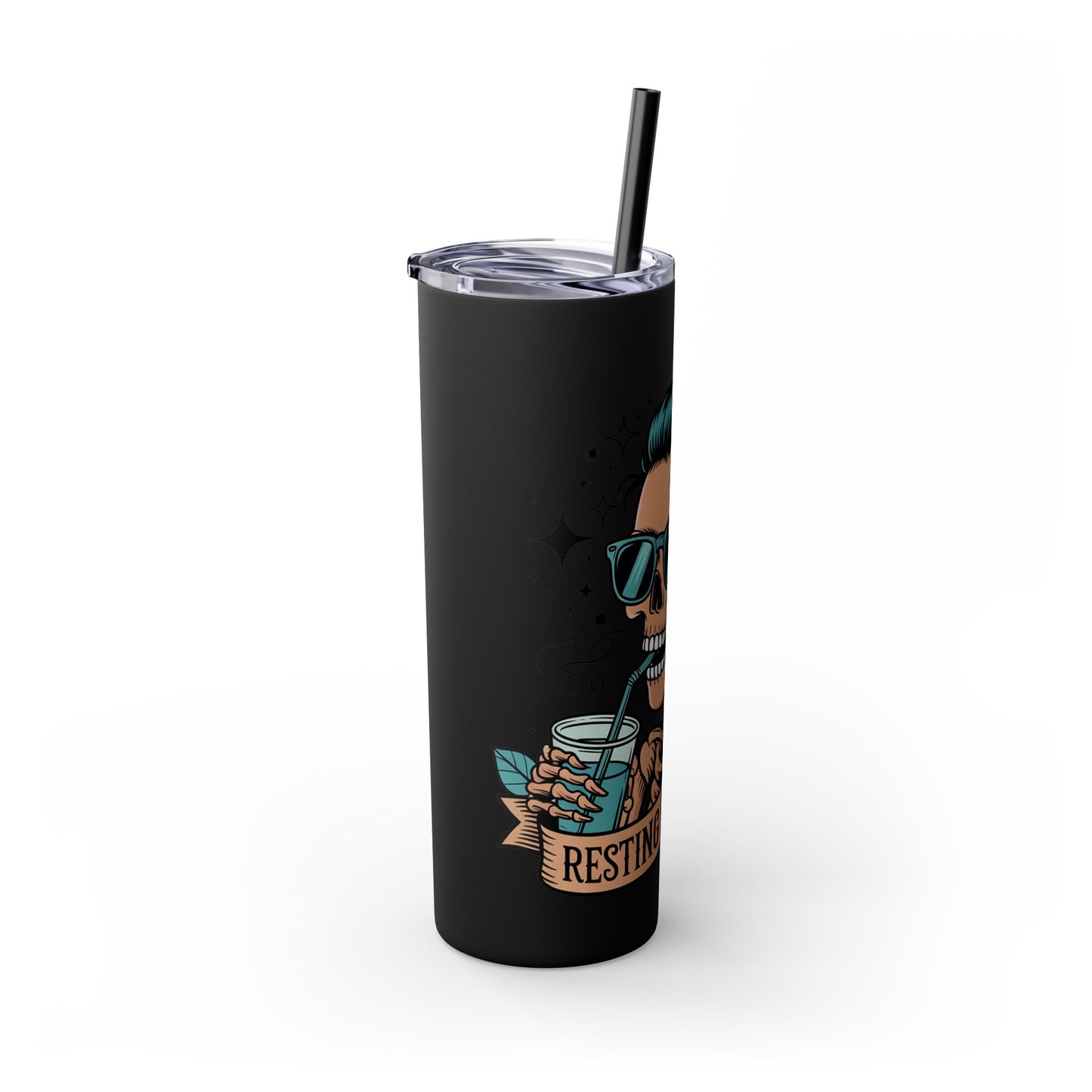 Funny Skull Mom Tumbler, Cool Gift for Moms, 20oz Skinny Cup, Unique Birthday Present, Trendy Drinkware for Halloween