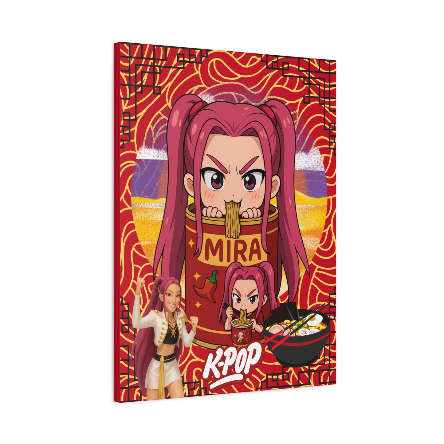 K-Pop Art Canvas Print, Perfect for Fans, Anime Wall Decor, Gift for Music Lovers, Vibrant Home Decoration, Cool Room Aesthetic