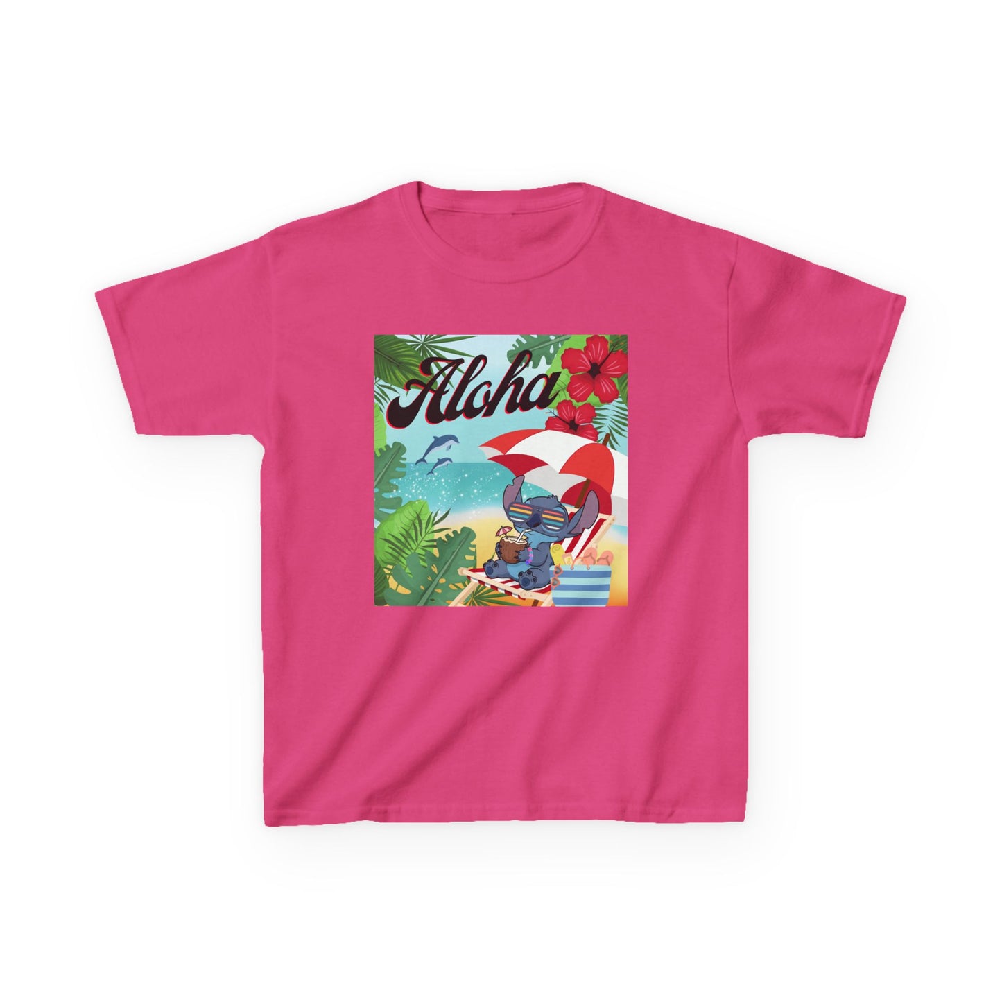 Aloha Paradise Kids Tee, Summer Shirt, Beachwear, Vacation Gift, Nature Lover Gift, Tropical Vibes, Kids Summer Fashion