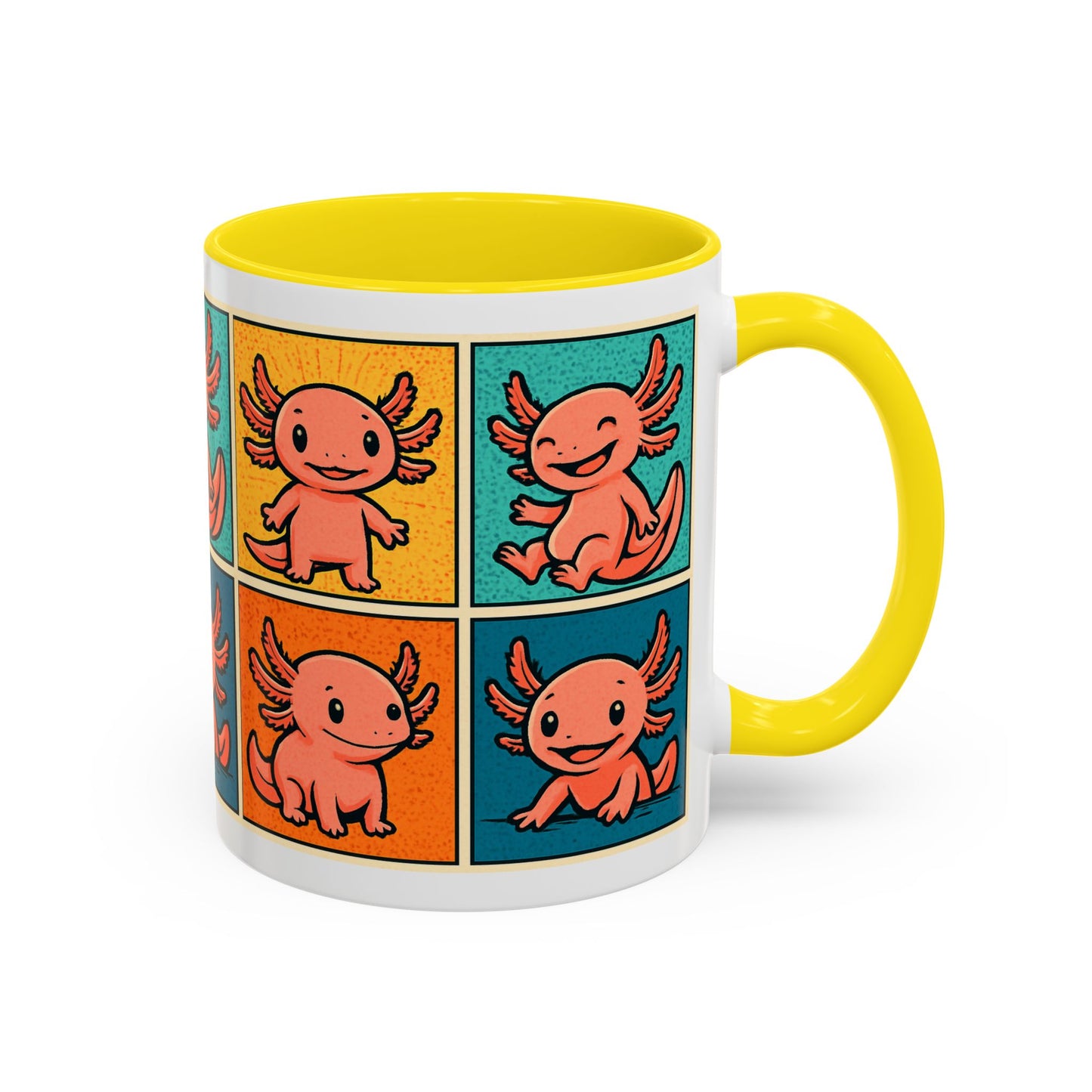 Cute Axolotl Coffee Mug, Fun Animal Mug, Colorful Drinking Cup, Gift for Kids, Office Mug, Aquarium Lover's Cup
