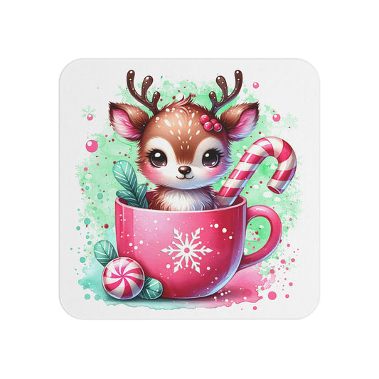 Cute Holiday Coasters (50 or 100 pcs) – Adorable Reindeer Design, Perfect for Christmas, Home Decor, Gift Idea, Party Supplies