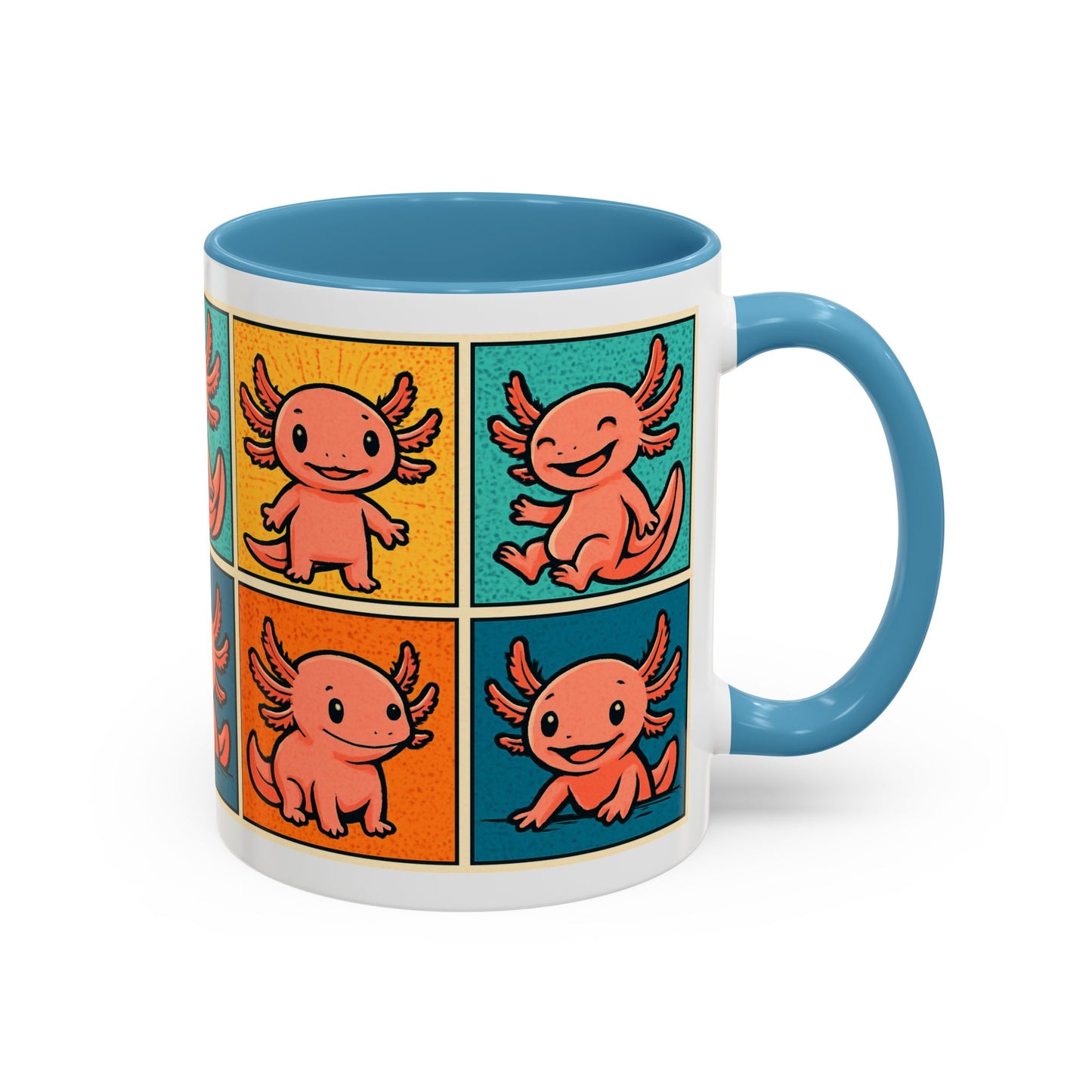 Cute Axolotl Coffee Mug, Fun Animal Mug, Colorful Drinking Cup, Gift for Kids, Office Mug, Aquarium Lover's Cup