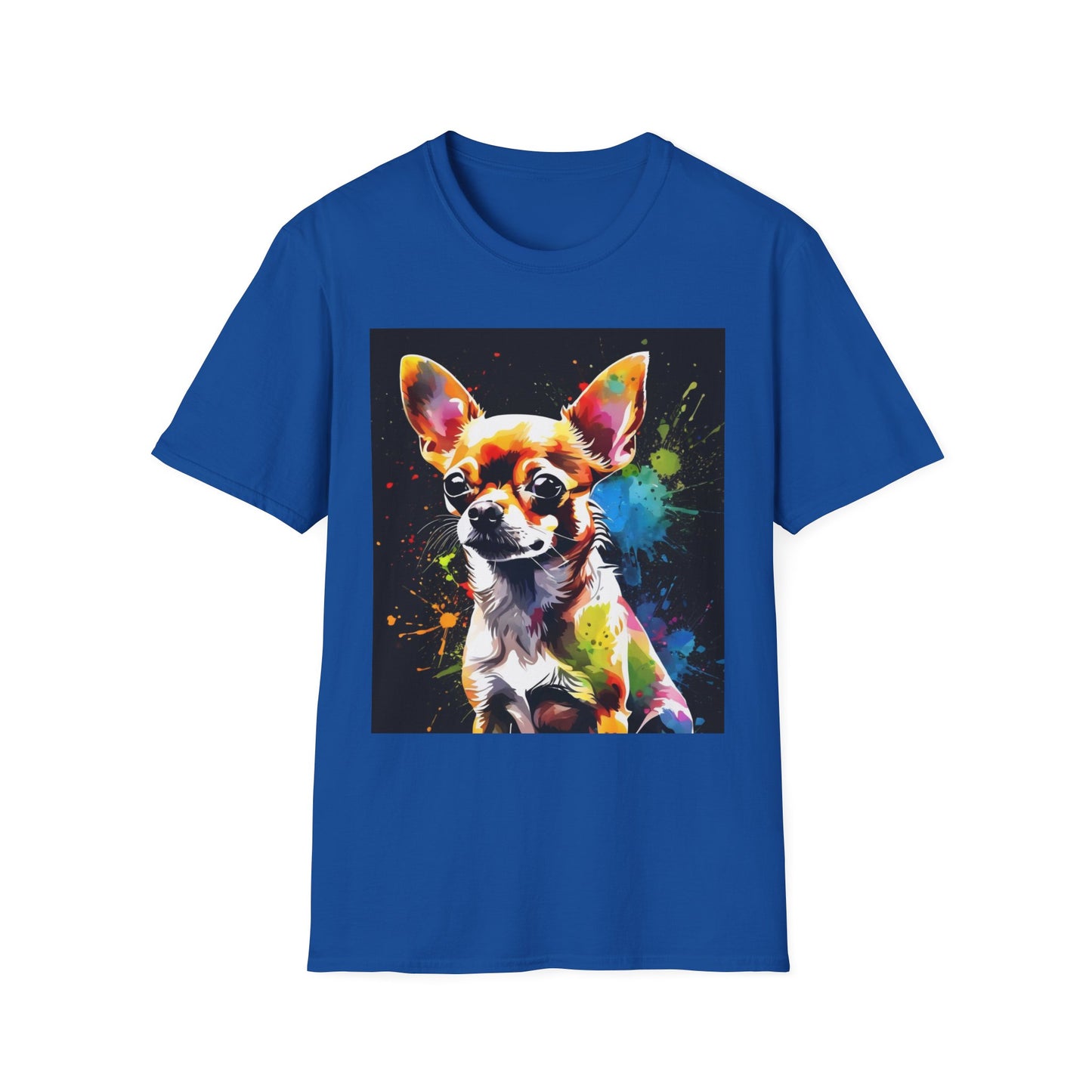 Colorful Chihuahua Art T-Shirt, Pet Lover Gift, Animal Lover Tee, Casual Wear, Unique Dog T-Shirt, Dog Mom Gift