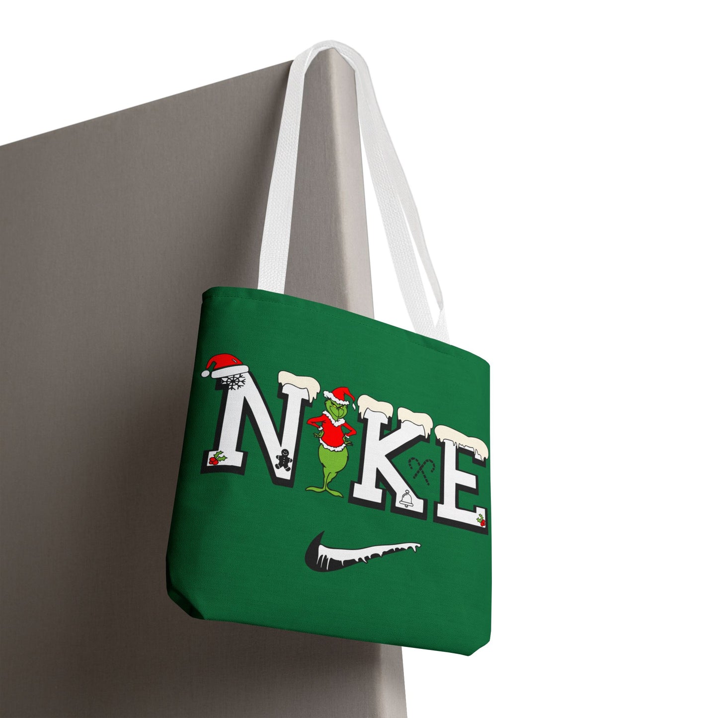Whimsical Christmas Tote Bag, Grinch Design, Holiday Shopping, Gift Bag, Eco-Friendly, Merry Christmas Decor