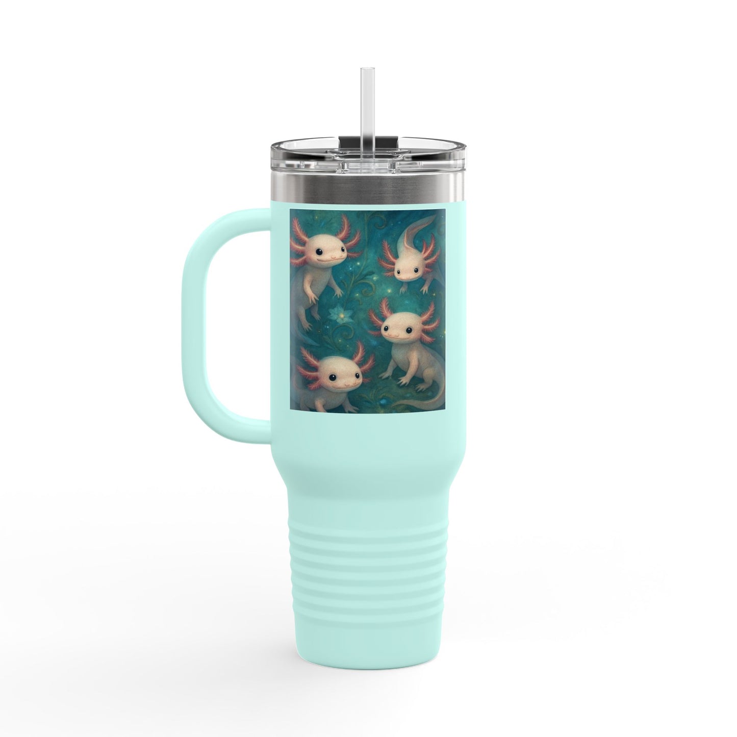 Whimsical Insulated Travel Mug, 40oz - Cute Creatures Design for Coffee Lovers, Travel, Gifts, Birthday, Nature Enthusiasts, Fun Mugs