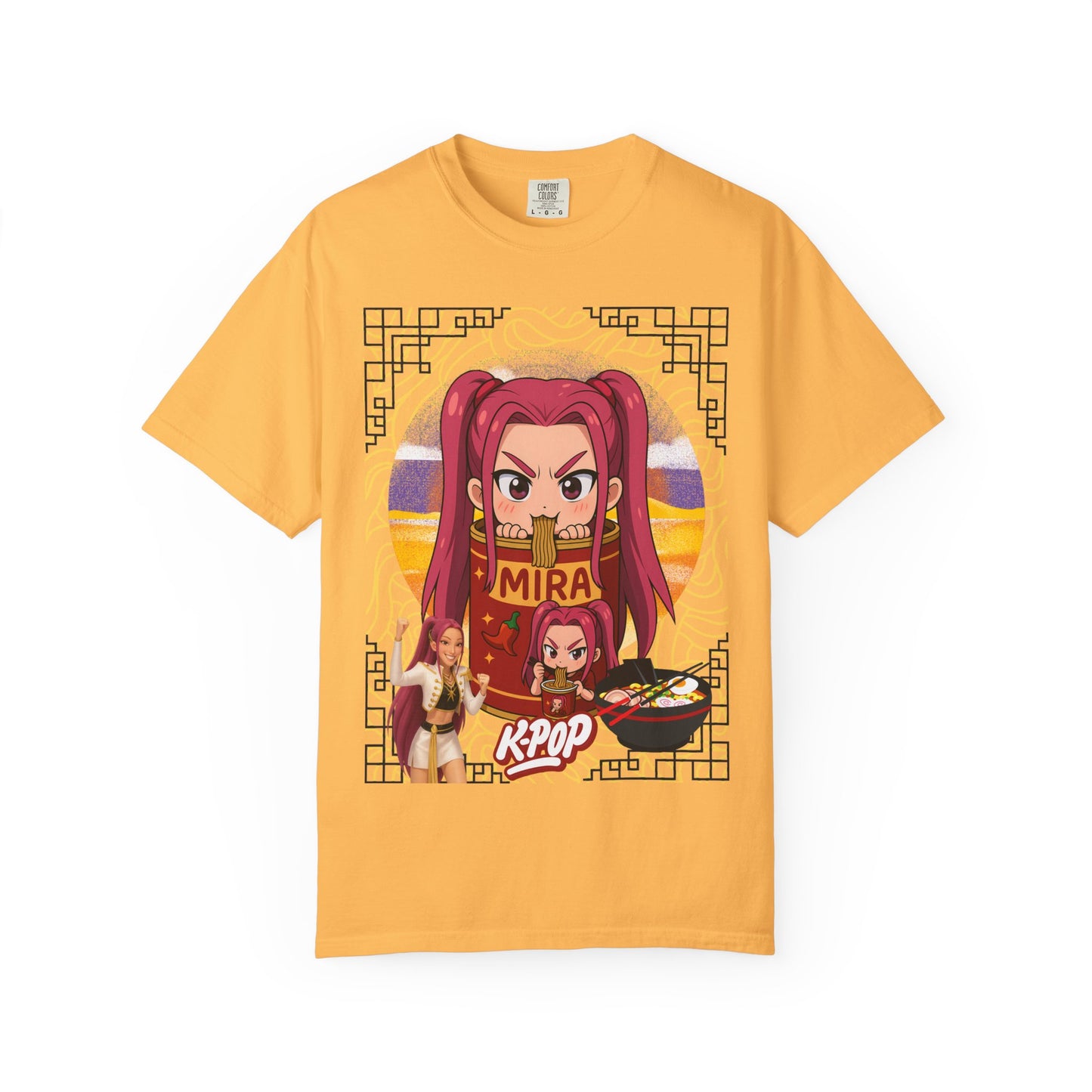 K-Pop Inspired Garment-Dyed T-Shirt, Trendy Streetwear, Anime Fan Apparel, Casual Wear, Gifts for Music Lovers