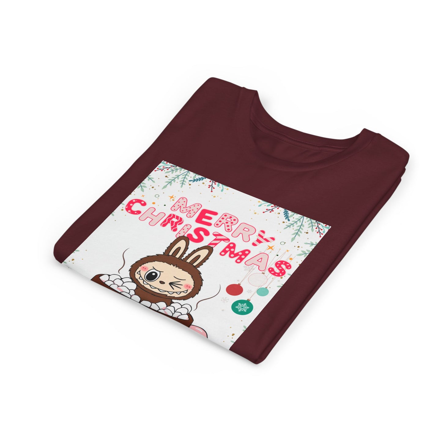 Christmas Bunny Youth Tee, Merry Christmas Shirt, Cute Holiday T-Shirt, Kids Christmas Apparel, Festive Youth Shirt