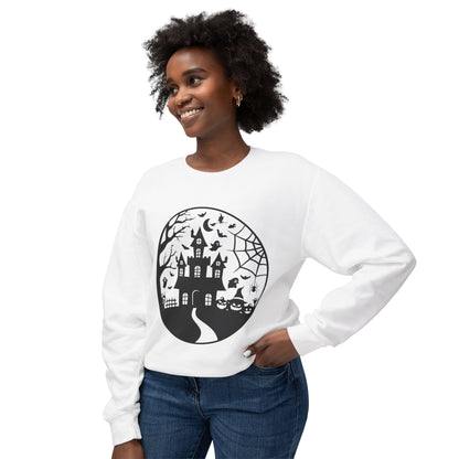 Halloween & Fall Vibes Unisex Crewneck Sweatshirt, Cozy Fall Apparel, Halloween Clothing, Gift for Autumn Lovers, Seasonal Sweater