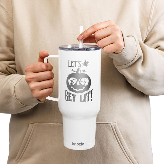 Personalized Insulated Tumbler with Lid, 40oz - Perfect for Parties, Gifts, Travel, Halloween, Get Lit Design
