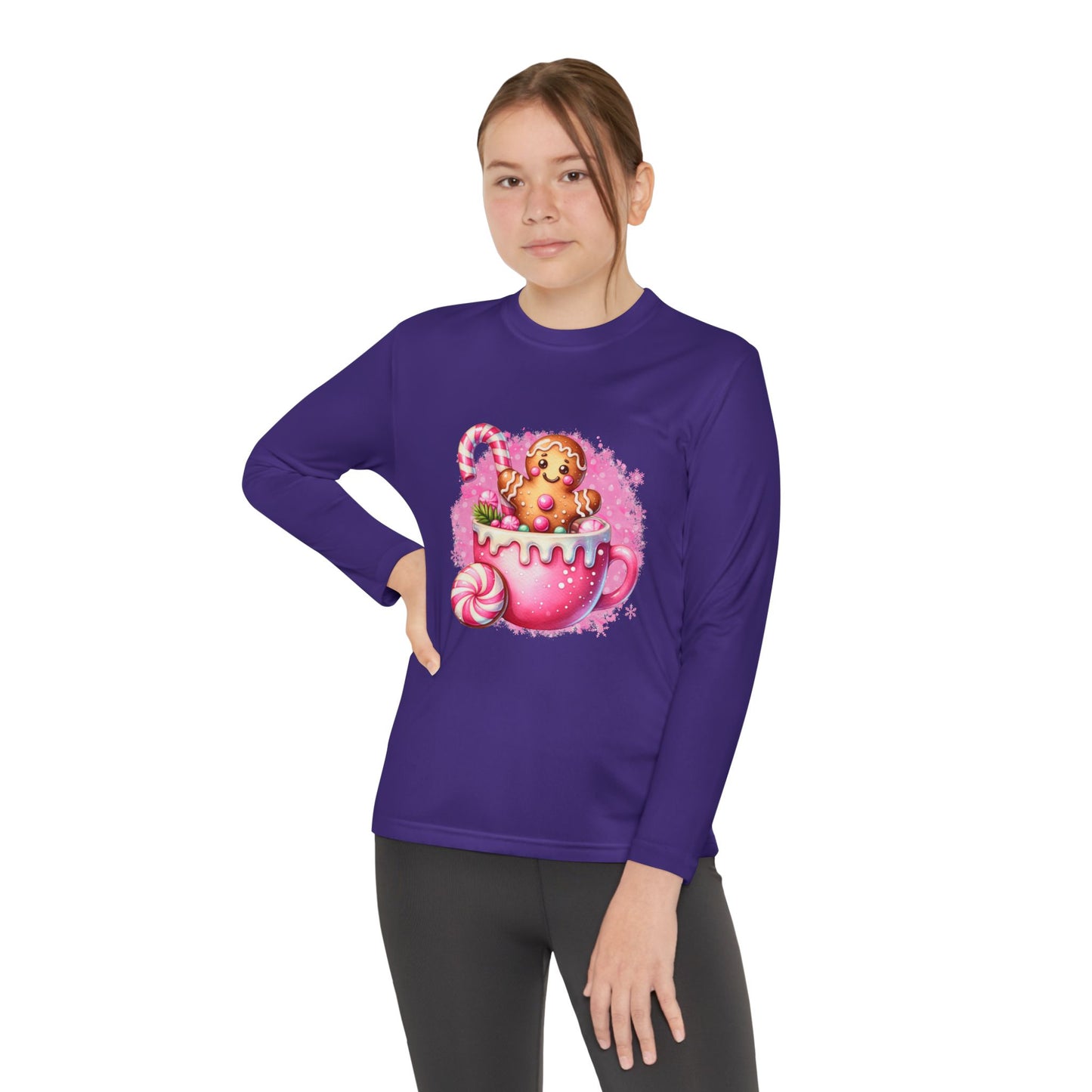 Youth Long Sleeve Holiday Tee - Cute Gingerbread Design, Perfect for Christmas, Winter Celebrations, Gift for Kids, Festive Wear, [...]