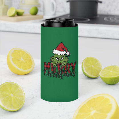 Grinch Holiday Can Cooler, Funny Drink Holder, Christmas Beer Sleeve, Gifts for Grinch Fans, Holiday Party Accessories