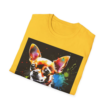 Colorful Chihuahua Art T-Shirt, Pet Lover Gift, Animal Lover Tee, Casual Wear, Unique Dog T-Shirt, Dog Mom Gift