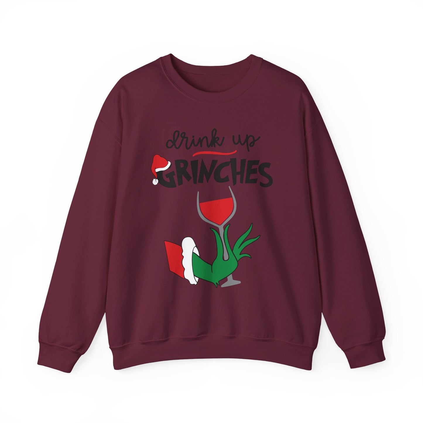 Festive Grinch Sweatshirt, Cozy Holiday Apparel, Funny Christmas Gift, Unisex Crewneck, Seasonal Loungewear, Winter Fashion