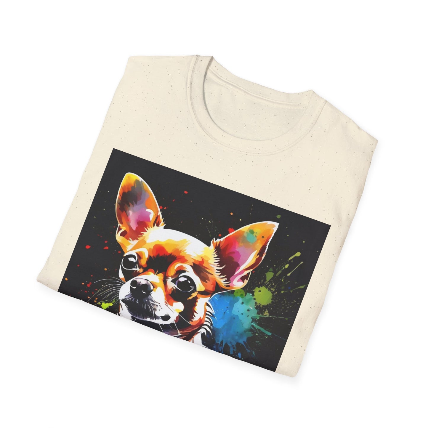 Colorful Chihuahua Art T-Shirt, Pet Lover Gift, Animal Lover Tee, Casual Wear, Unique Dog T-Shirt, Dog Mom Gift