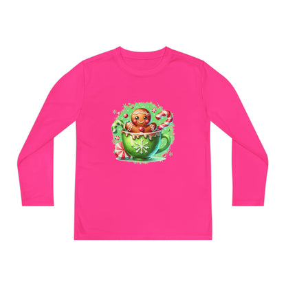 Gingerbread Holiday Long Sleeve Tee, Adorable Kids Shirt, Winter Apparel, Christmas Gift, Festive Youth Top