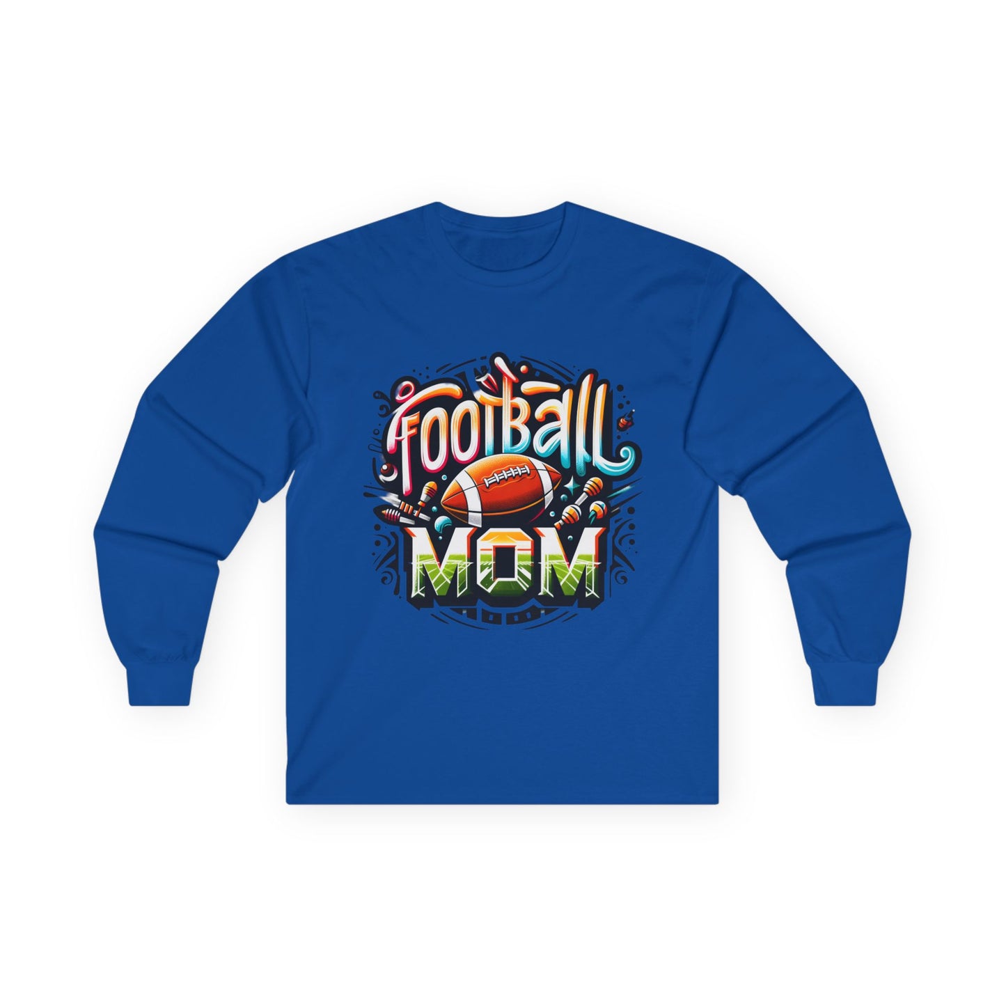 Football Mom Long Sleeve Tee, Cozy Gift for Sports Moms, Football Season Apparel, Unique Mother's Day Present, Game Day Fashion