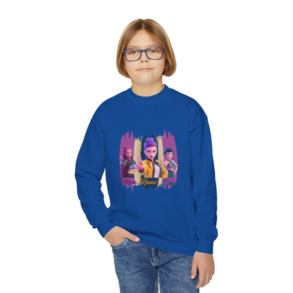 Vibrant Youth Crewneck Sweatshirt with Colorful Designs, Cozy Pullover for Kids, Unisex Sweatshirt, Great for Gifts, Cool Streetwear