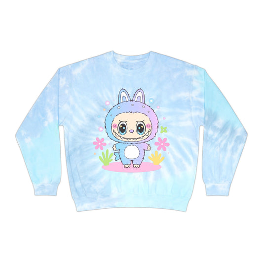 Cute Bunny Tie-Dye Sweatshirt, Unisex Tie-Dye Pullover, Pastel Cozy Sweatshirt, Unique Tie-Dye Apparel, Casual Fun Gift