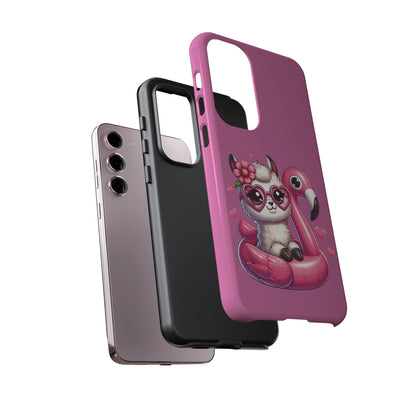 Cute Animal Phone Case, Phone Cover for Kids, Gift for Animal Lovers, Summer Vibes Accessory, Trendy Pink Case