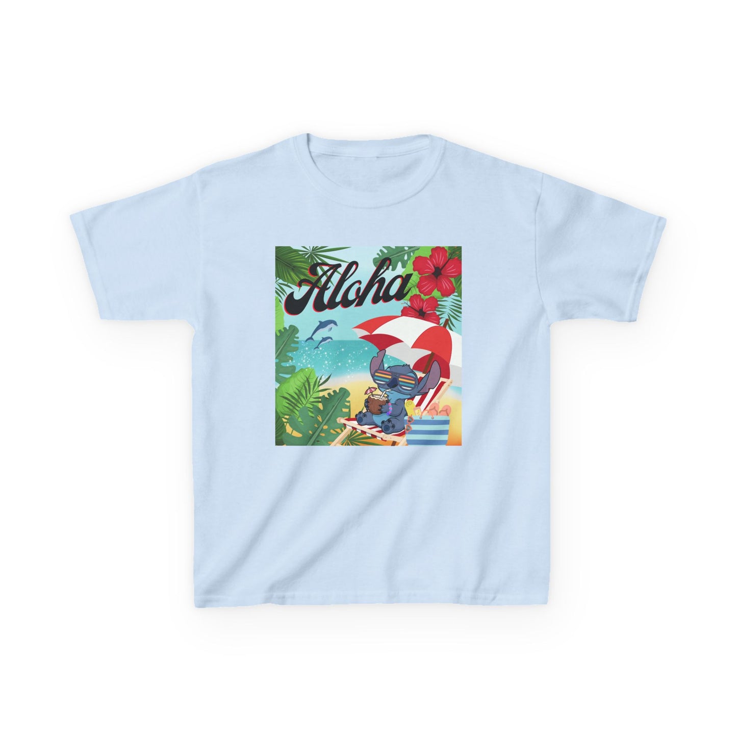 Aloha Paradise Kids Tee, Summer Shirt, Beachwear, Vacation Gift, Nature Lover Gift, Tropical Vibes, Kids Summer Fashion