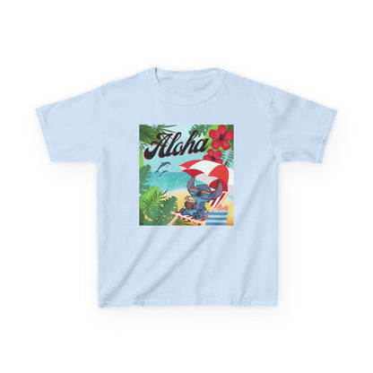 Aloha Paradise Kids Tee, Summer Shirt, Beachwear, Vacation Gift, Nature Lover Gift, Tropical Vibes, Kids Summer Fashion
