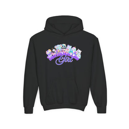 Colorful Cartoon Hoodie for Girls, Cute Sweater for Kids, Gift for Birthdays, Cozy Fun, Youth Sweatshirt, Casual Outfit
