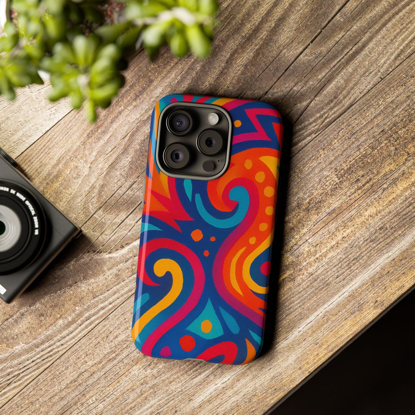 Vibrant Phone Case - Colorful Tough Case, Protective Cover, Unique Design, Trendy Gift, Phone Accessory