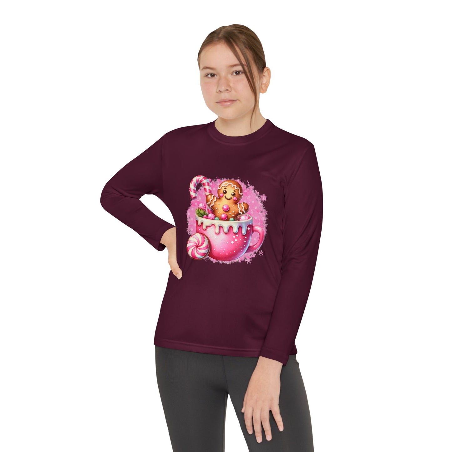 Youth Long Sleeve Holiday Tee - Cute Gingerbread Design, Perfect for Christmas, Winter Celebrations, Gift for Kids, Festive Wear, [...]