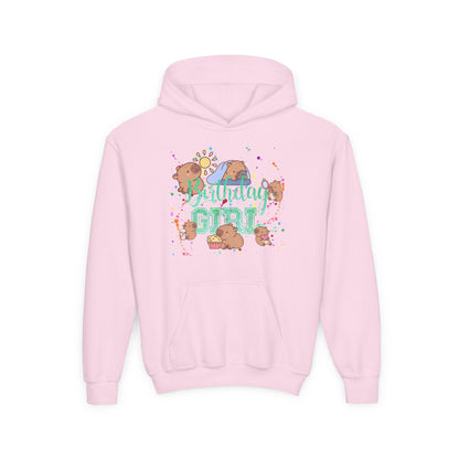 Cute Animal Girl Hoodie, Youth Sweatshirt for Girls, Fun Layer for Everyday, Birthday Gift, Cozy Winter Wear, Animal Lover Apparel