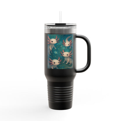 Whimsical Insulated Travel Mug, 40oz - Cute Creatures Design for Coffee Lovers, Travel, Gifts, Birthday, Nature Enthusiasts, Fun Mugs