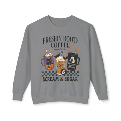 Halloween Coffee Sweatshirt, Unisex Halloween Crewneck, Scream & Sugar Sweater, Gift for Coffee Lovers, Fall Fashion
