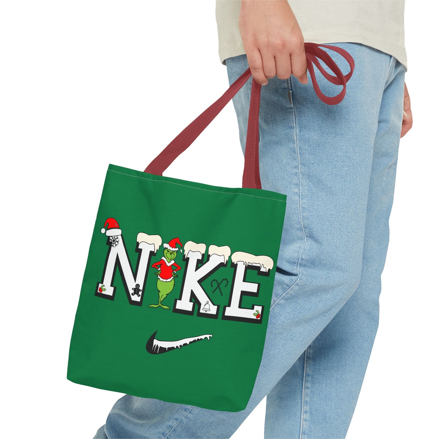 Whimsical Christmas Tote Bag, Grinch Design, Holiday Shopping, Gift Bag, Eco-Friendly, Merry Christmas Decor