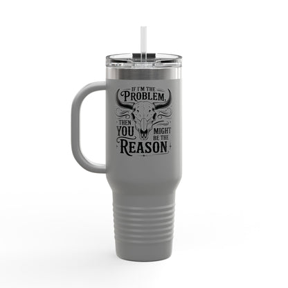 Funny Insulated Travel Mug, 40oz with Quote, Perfect for Road Trips, Camping, Gifting, and Daily Coffee Routines