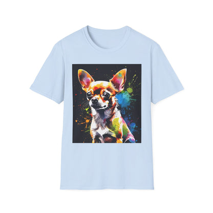 Colorful Chihuahua Art T-Shirt, Pet Lover Gift, Animal Lover Tee, Casual Wear, Unique Dog T-Shirt, Dog Mom Gift