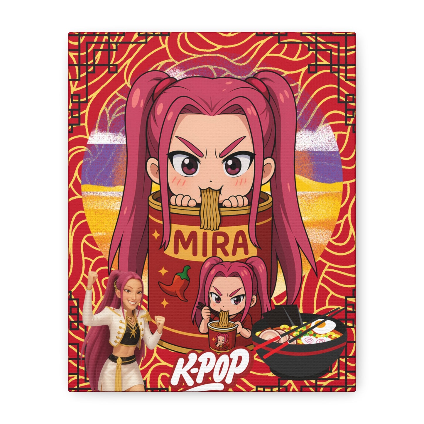 K-Pop Art Canvas Print, Perfect for Fans, Anime Wall Decor, Gift for Music Lovers, Vibrant Home Decoration, Cool Room Aesthetic