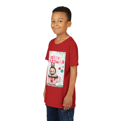 Christmas Bunny Youth Tee, Merry Christmas Shirt, Cute Holiday T-Shirt, Kids Christmas Apparel, Festive Youth Shirt