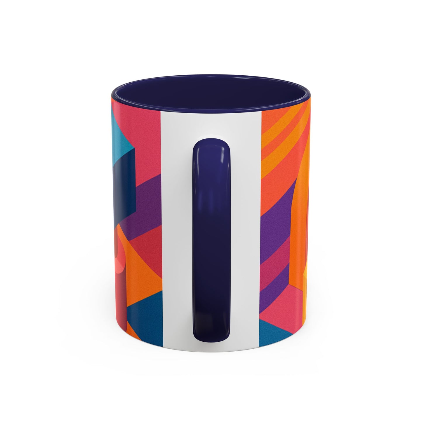 Vibrant Geometric Accent Coffee Mug, Colorful Ceramic Mug for Home or Office, Unique Gift for Birthdays, Holidays, Art Lovers