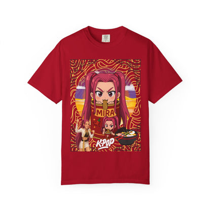 K-Pop Inspired Garment-Dyed T-Shirt, Trendy Streetwear, Anime Fan Apparel, Casual Wear, Gifts for Music Lovers