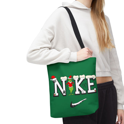 Whimsical Christmas Tote Bag, Grinch Design, Holiday Shopping, Gift Bag, Eco-Friendly, Merry Christmas Decor