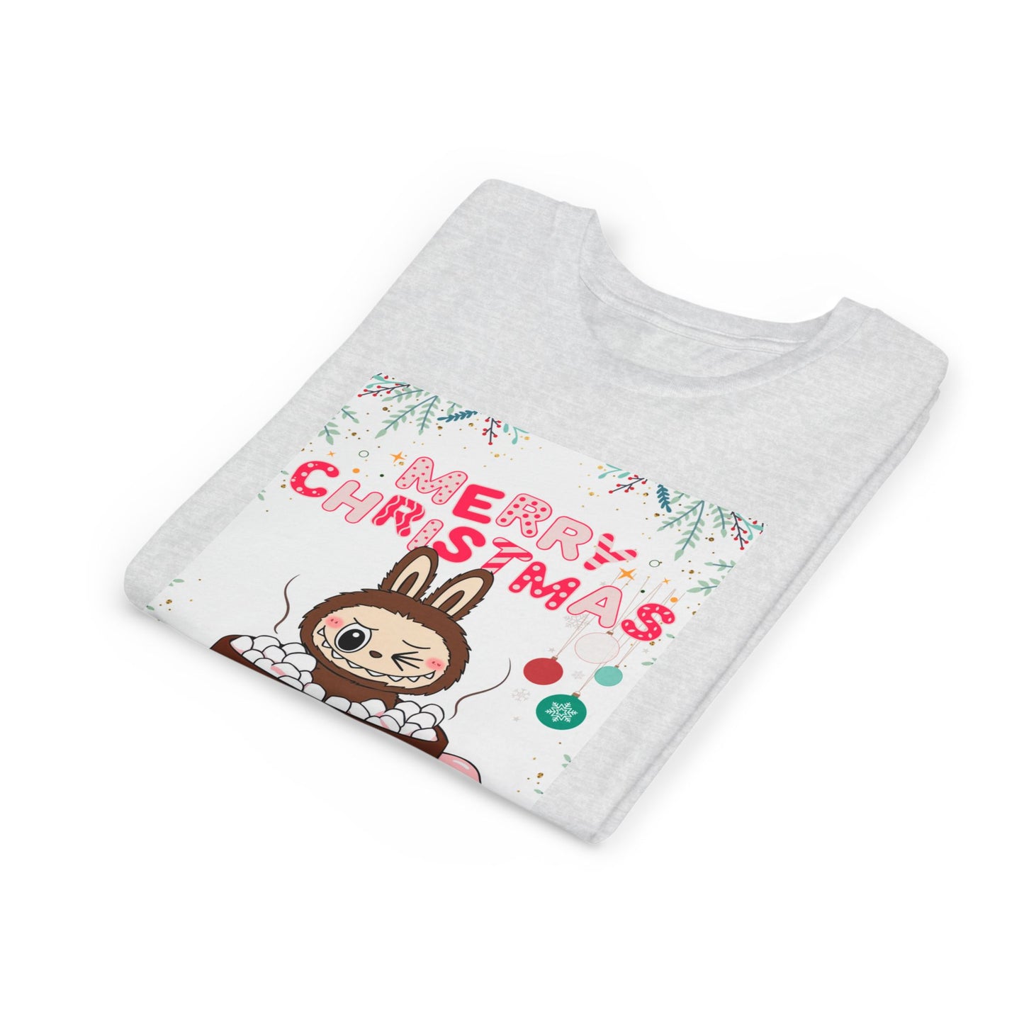 Christmas Bunny Youth Tee, Merry Christmas Shirt, Cute Holiday T-Shirt, Kids Christmas Apparel, Festive Youth Shirt