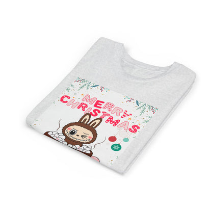 Christmas Bunny Youth Tee, Merry Christmas Shirt, Cute Holiday T-Shirt, Kids Christmas Apparel, Festive Youth Shirt