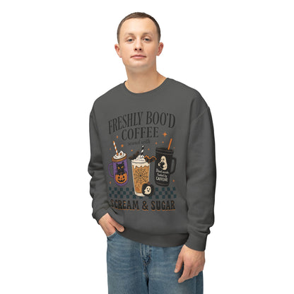 Halloween Coffee Sweatshirt, Unisex Halloween Crewneck, Scream & Sugar Sweater, Gift for Coffee Lovers, Fall Fashion