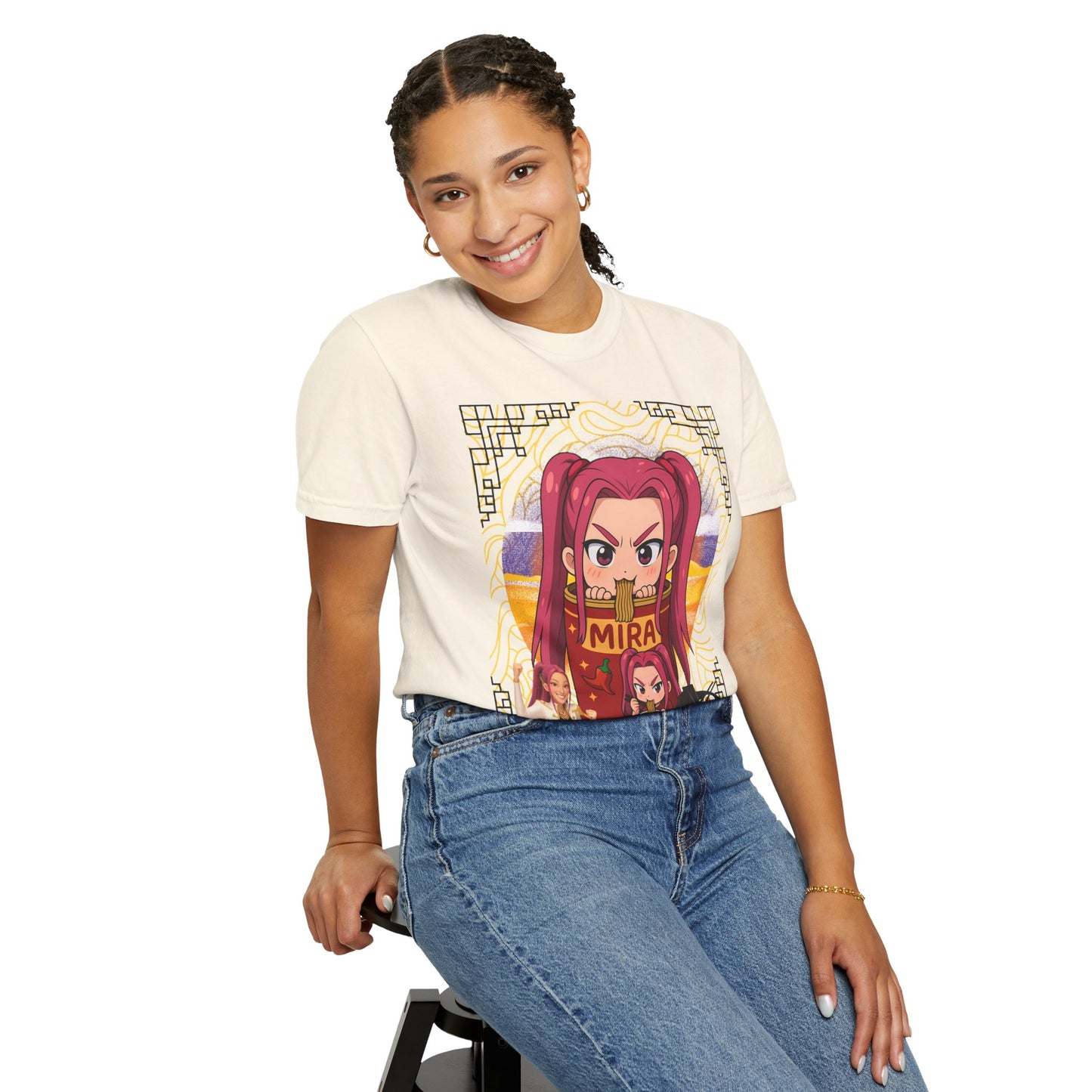 K-Pop Inspired Garment-Dyed T-Shirt, Trendy Streetwear, Anime Fan Apparel, Casual Wear, Gifts for Music Lovers