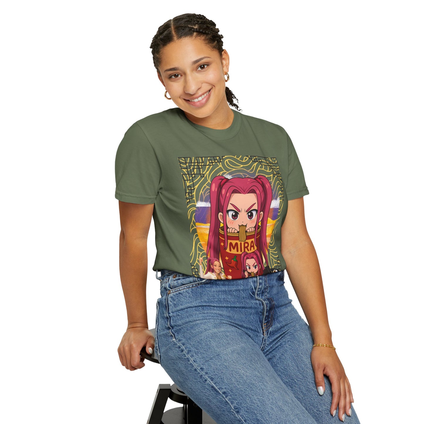 K-Pop Inspired Garment-Dyed T-Shirt, Trendy Streetwear, Anime Fan Apparel, Casual Wear, Gifts for Music Lovers