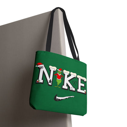 Whimsical Christmas Tote Bag, Grinch Design, Holiday Shopping, Gift Bag, Eco-Friendly, Merry Christmas Decor