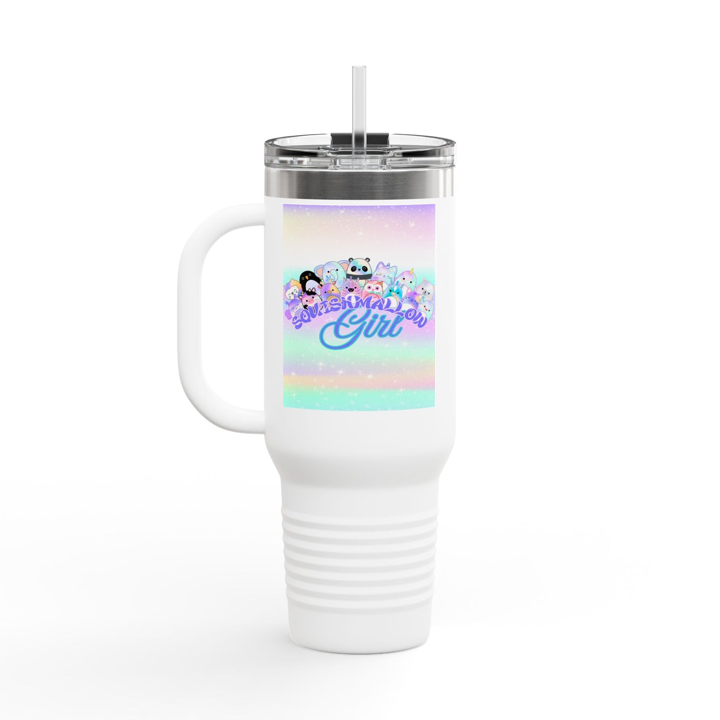 Magical Girl Insulated Travel Mug, 40oz - Perfect for Coffee Lovers, Birthday Gift, Rainbow Vibes, Cute Character Design, Adventure Mug