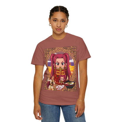 K-Pop Inspired Garment-Dyed T-Shirt, Trendy Streetwear, Anime Fan Apparel, Casual Wear, Gifts for Music Lovers